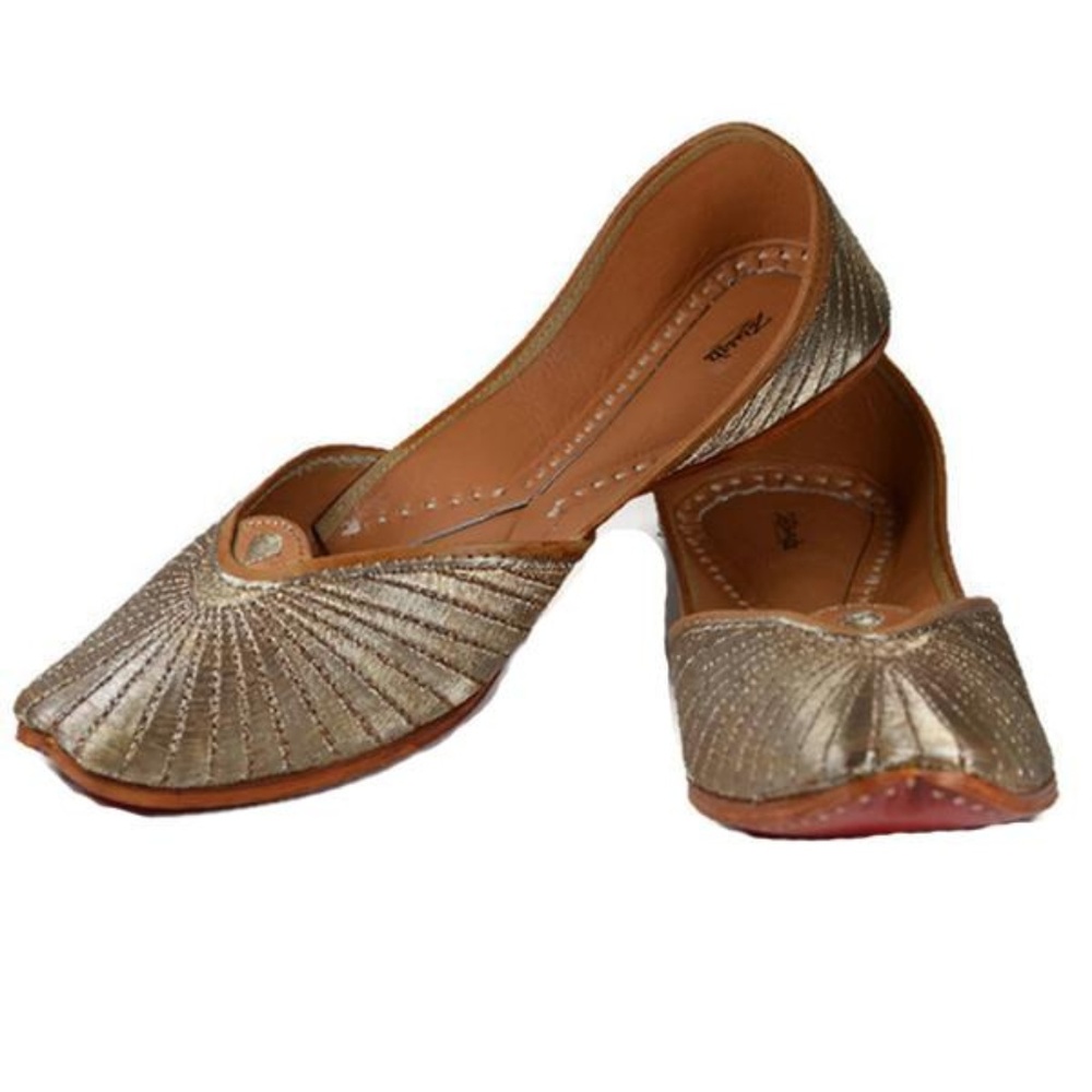 Zebidah Golden Leather Warrior flats